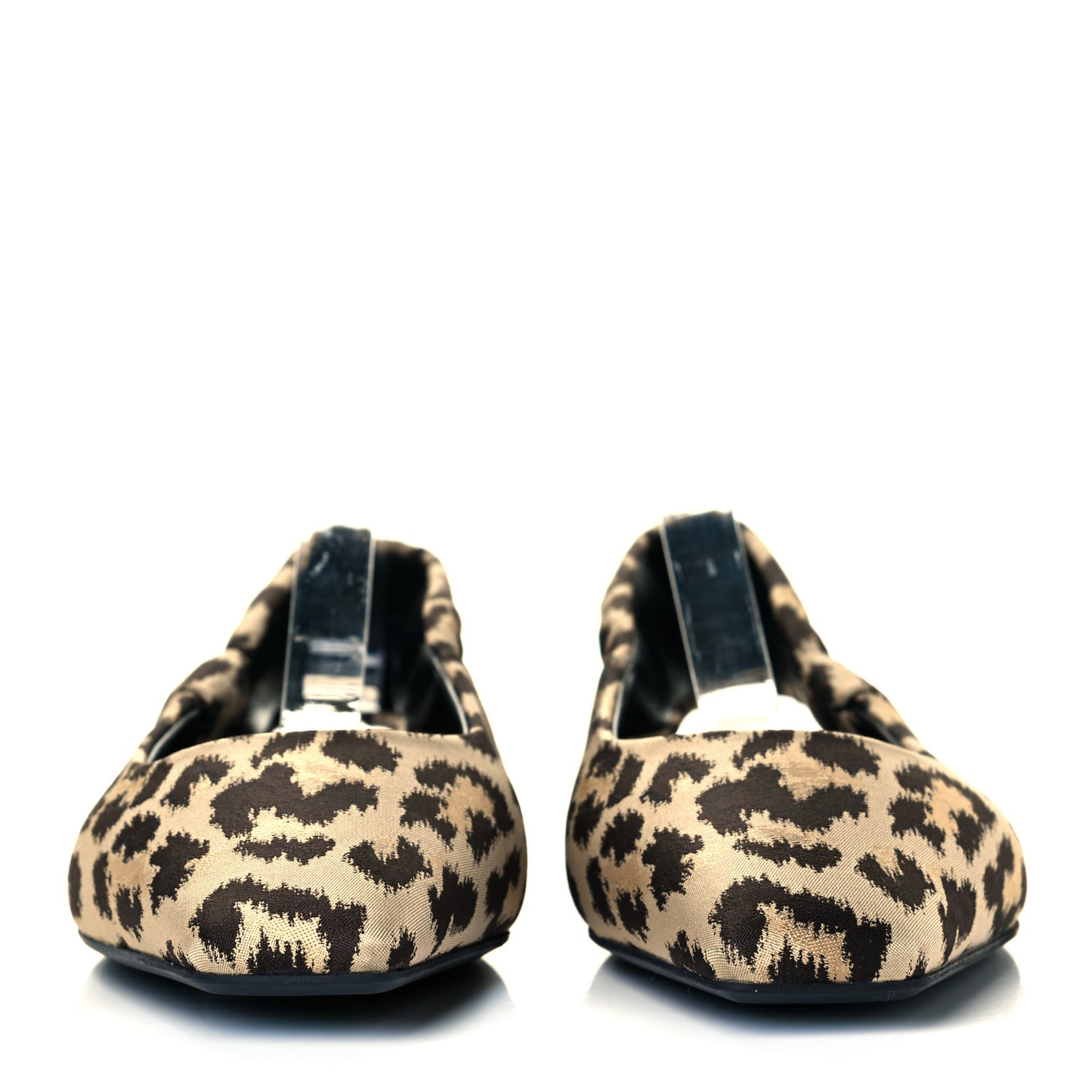 Nylon Leopard Print Mizza Slingback Flat 41 Beige Multicolor