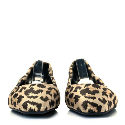 Christian Dior Nylon Leopard Print Mizza Slingback Flat 41 Beige Multicolor 2 of 7