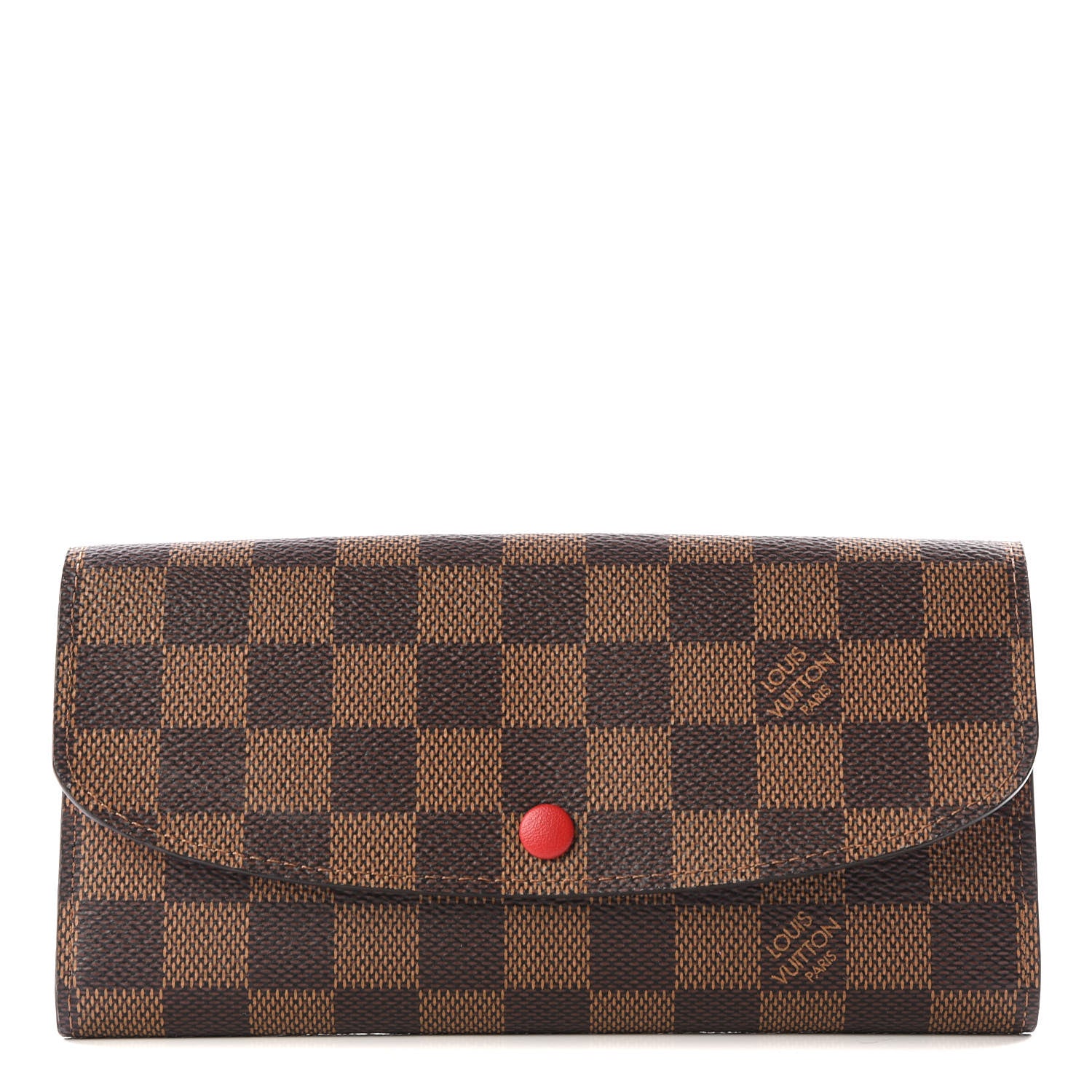 Louis Vuitton Damier Ebene Emilie Wallet Red 1 of 10