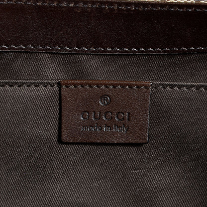 Gucci Monogram Studded Large Horsebit Clutch Dark Brown 6 of 7