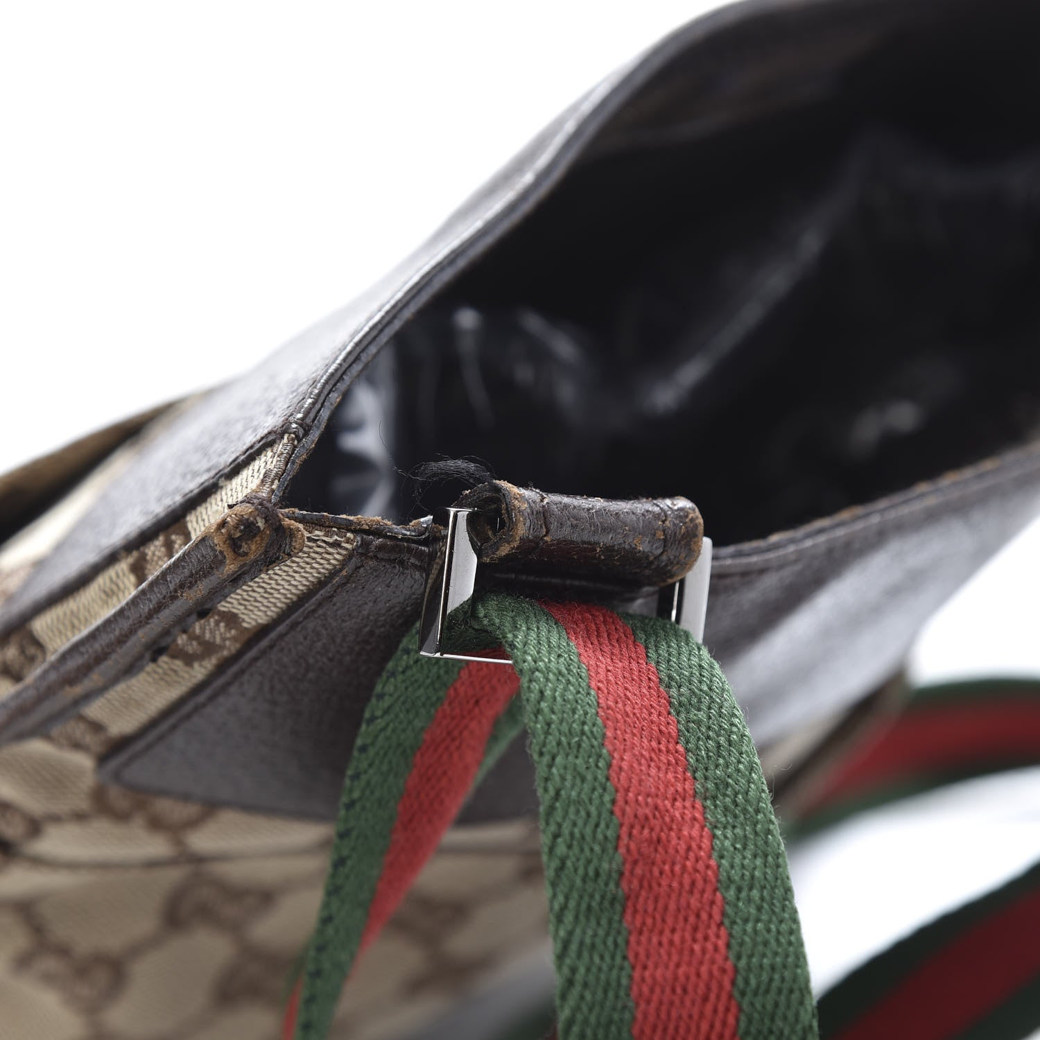 Gucci GG Monogram Web Messenger Crossbody Bag Dark Brown 14 of 14
