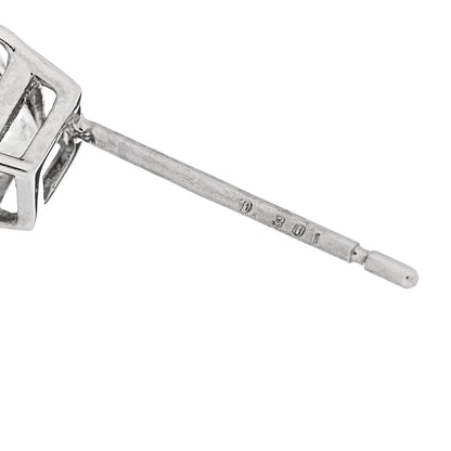 Parker & West by FASHIONPHILE Platinum Diamond .60ct Square Cut Solitaire Earrings 4 of 5