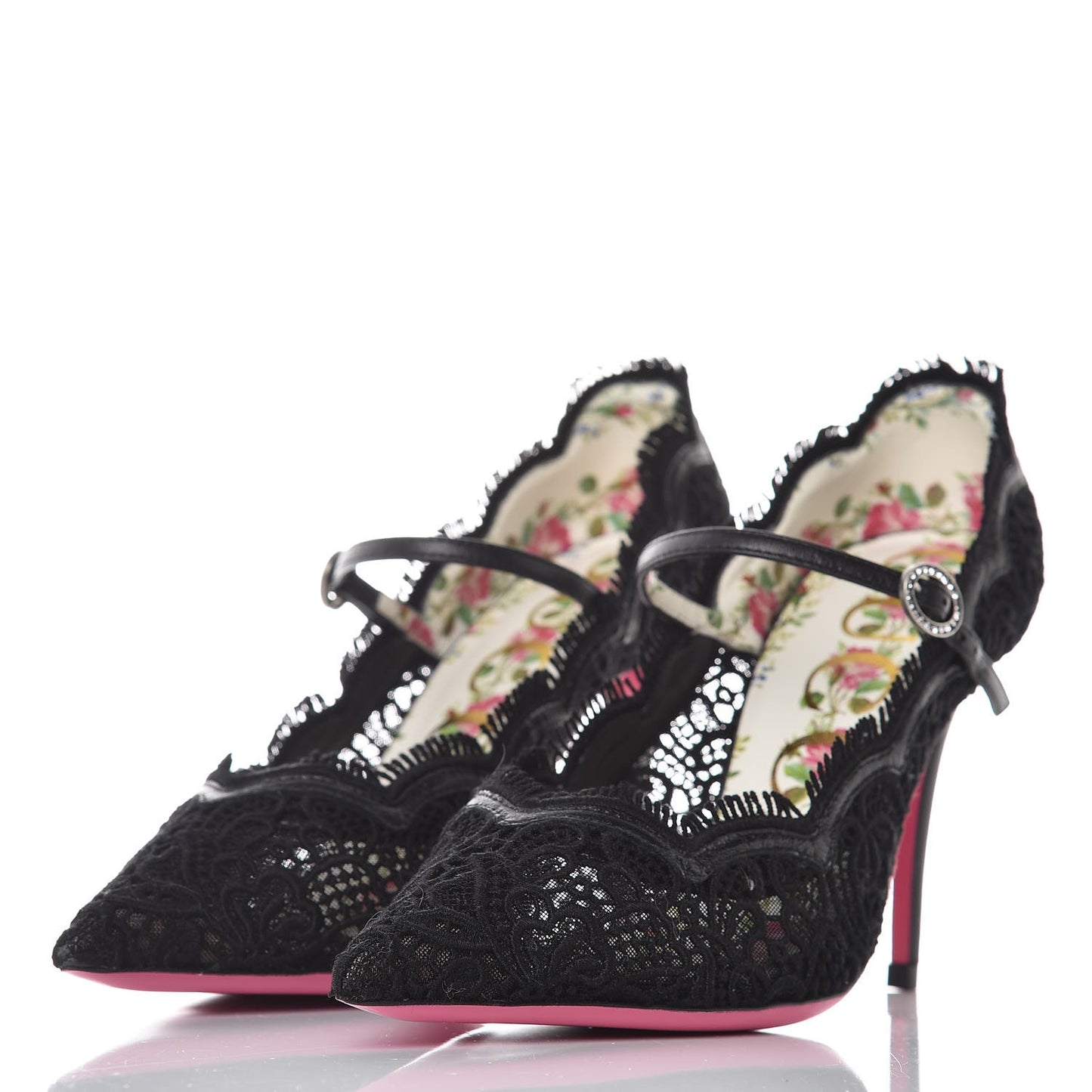 Lace Pizzo Venice Pumps 36 Black