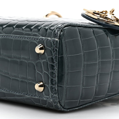 Christian Dior Alligator Mini Lady Dior Blue 9 of 11