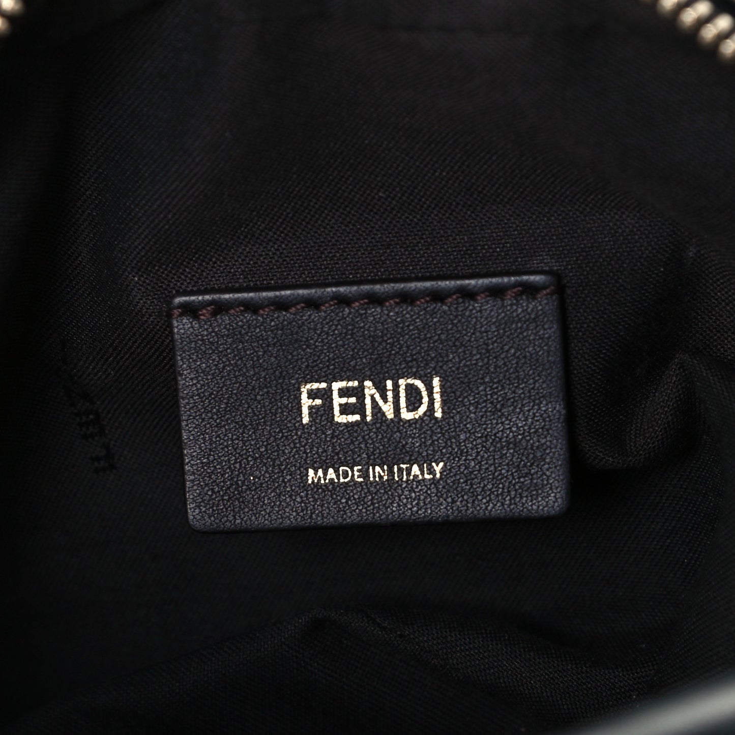 Glazed Fabric Vitello Century FF 1974 Stamp Patch Mini Camera Case Mogano Panna Black