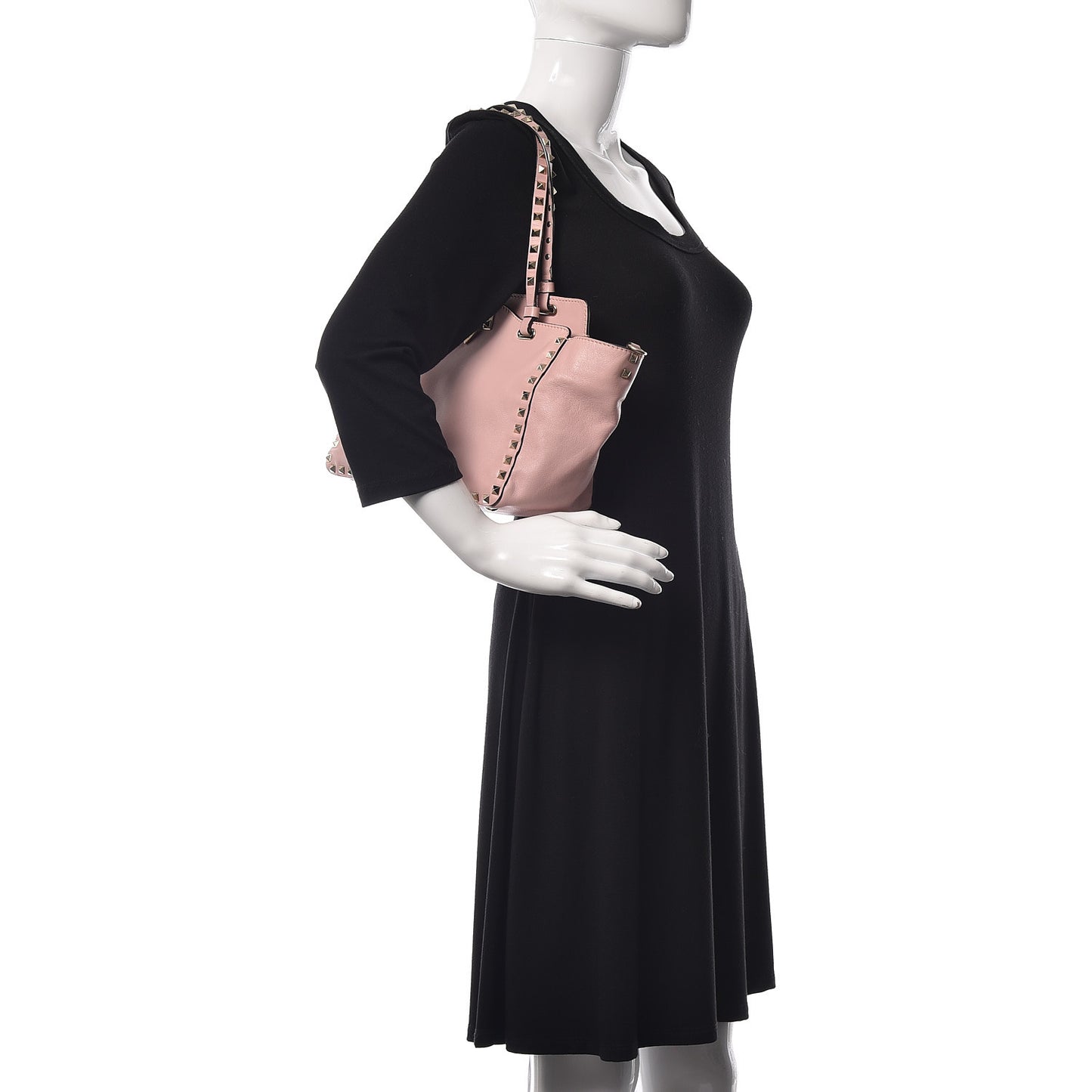 Vitello Small Rockstud Tote Pink