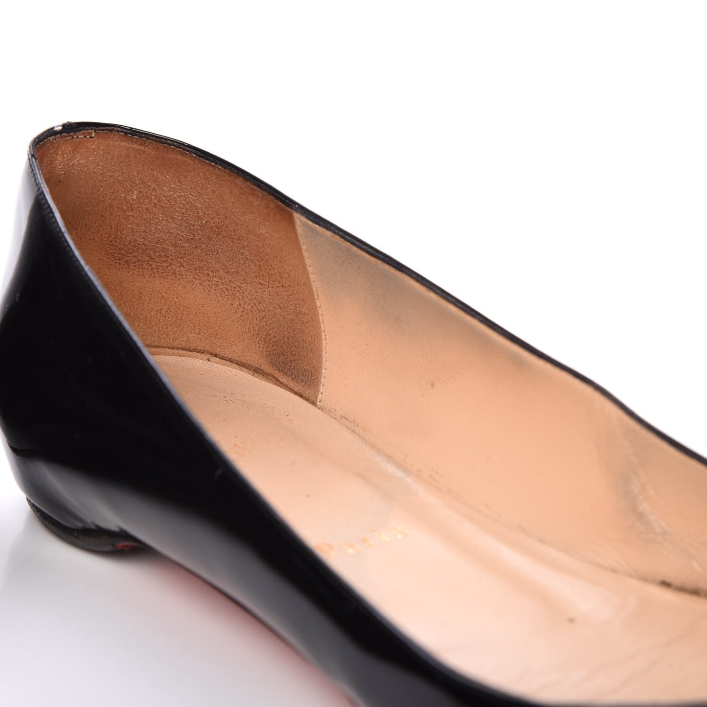 Patent Croisette Peep Toe Flats 40 Black
