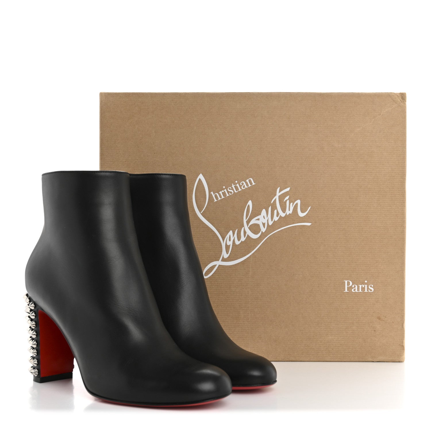 Christian Louboutin Smooth Calfskin Suzi Folk 85 Ankle Boots 37 Black 10 of 10