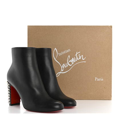 Christian Louboutin Smooth Calfskin Suzi Folk 85 Ankle Boots 37 Black 10 of 10