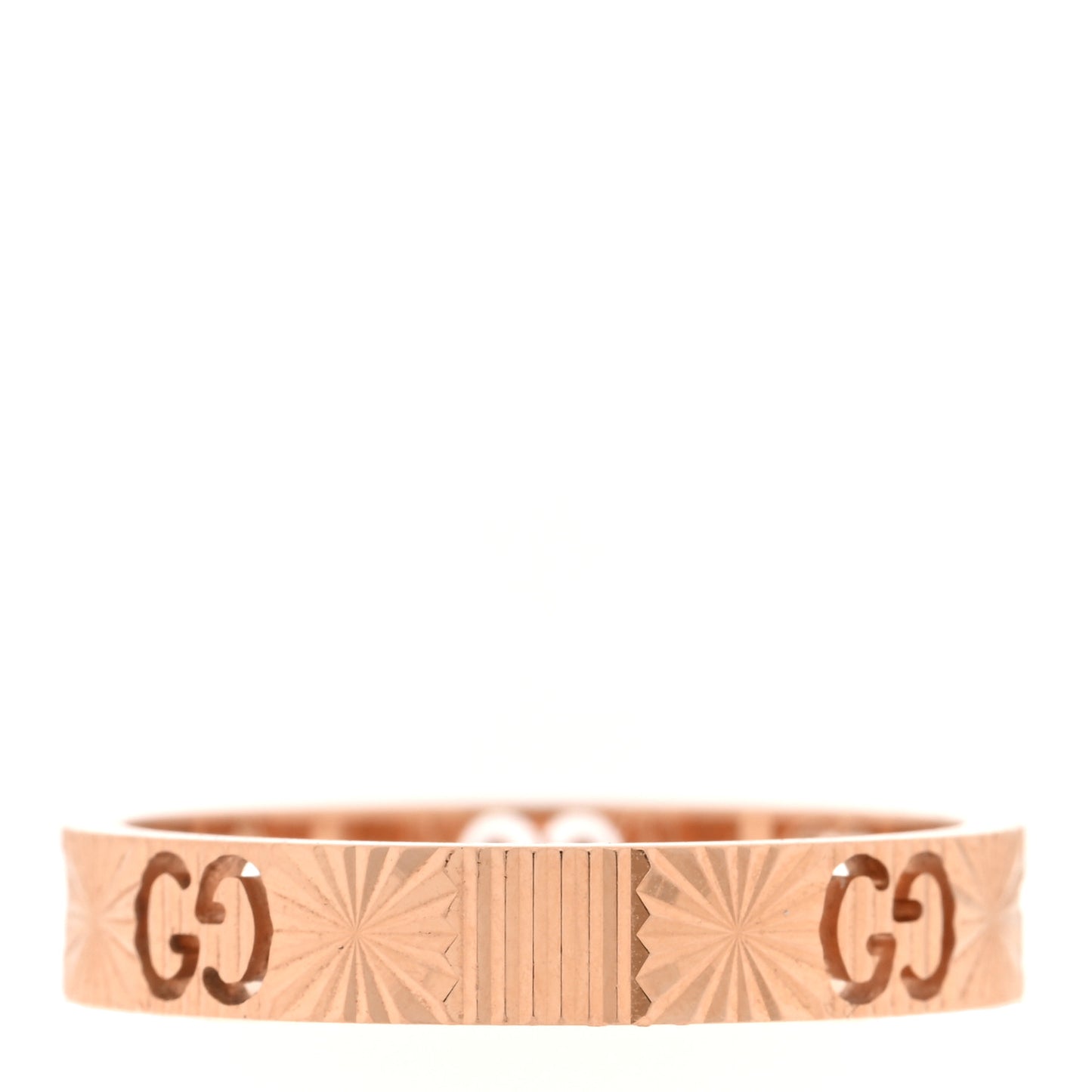 18K Rose Gold Icon Heart Band Ring 60 9
