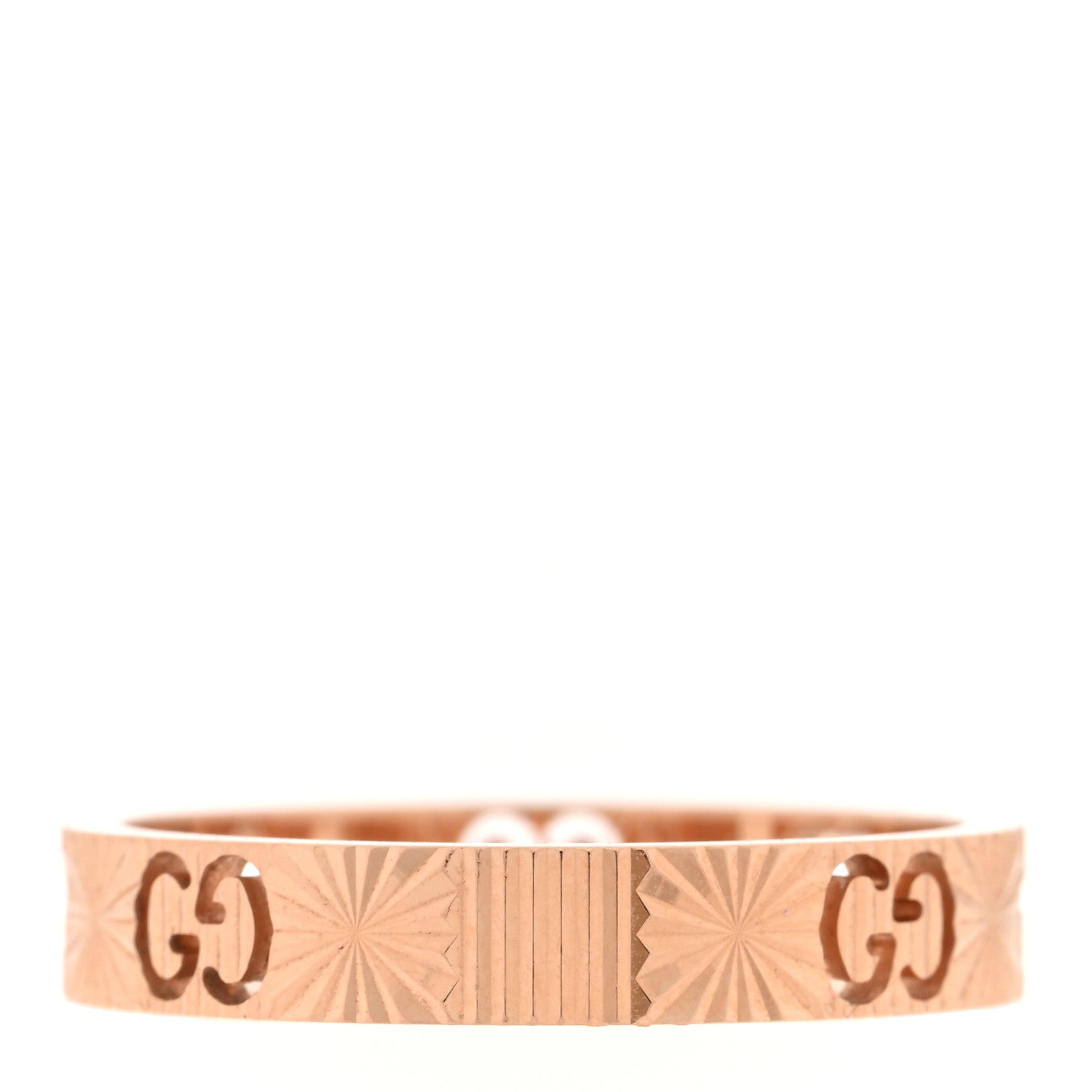 Gucci 18K Rose Gold Icon Heart Band Ring 60 9 3 of 6