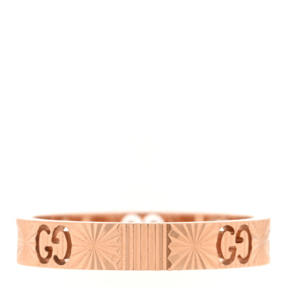 Gucci 18K Rose Gold Icon Heart Band Ring 60 9 3 of 6