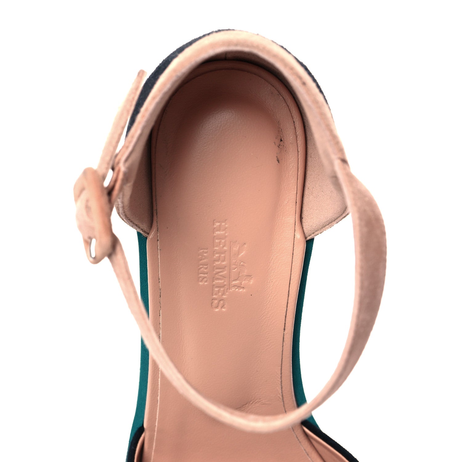 Hermes Suede Goatskin Early Wedge Sandals 38.5 Multicolor Black 7 of 9