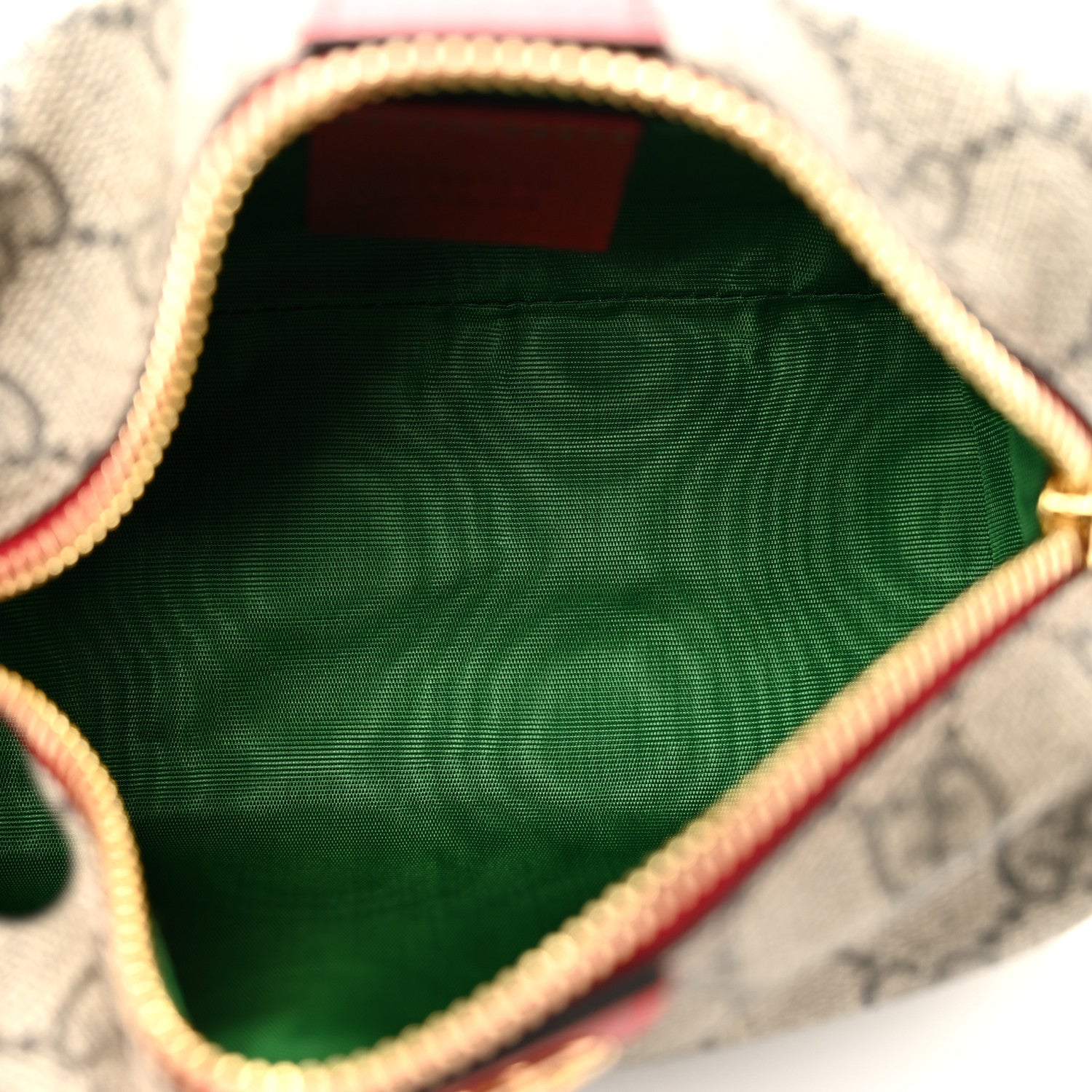 Gucci Soft GG Supreme Monogram Calfskin Small Ophidia Cosmetic Case Beige Ebony Hibiscus Red 5 of 8