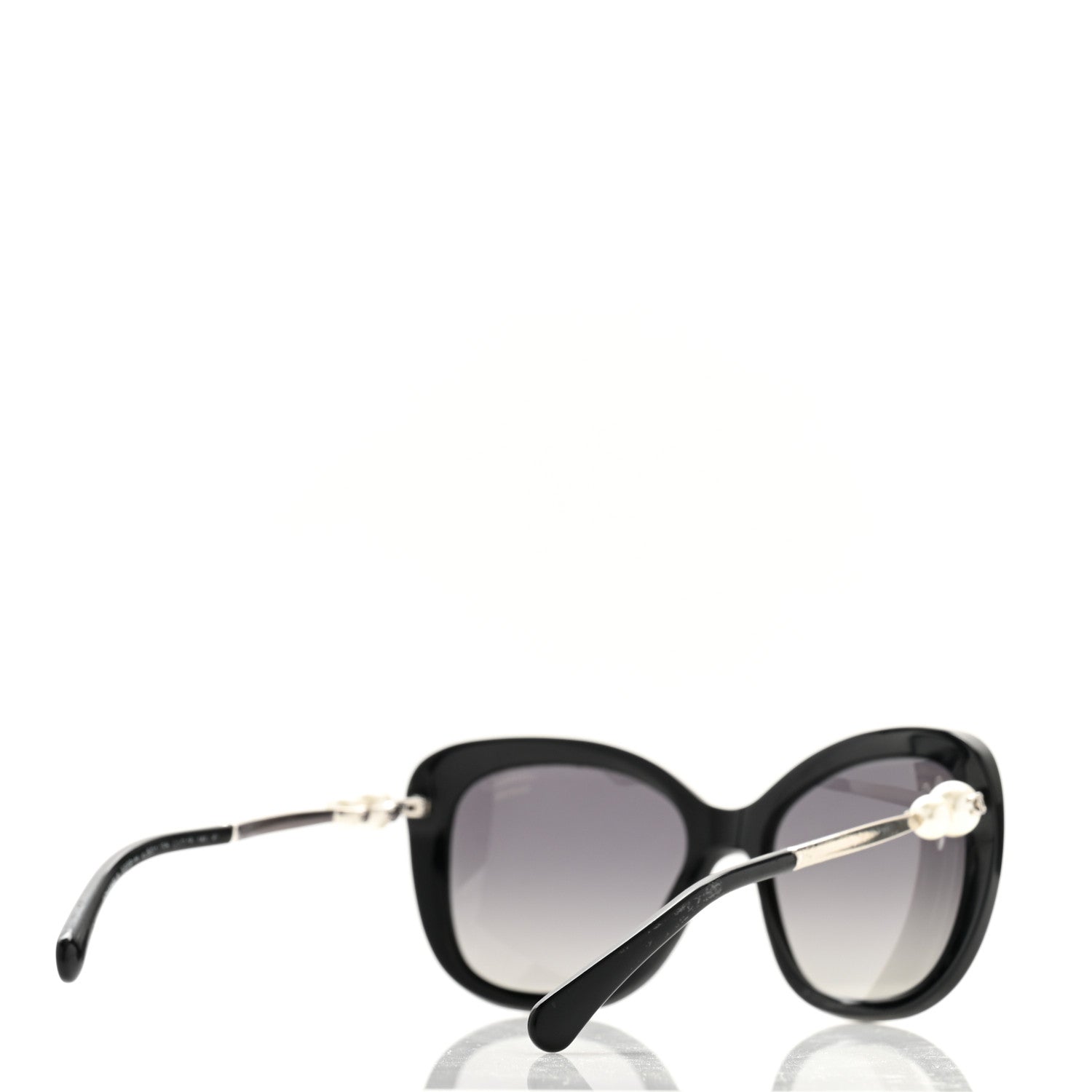 Chanel Acetate Butterfly Winter Pearl Sunglasses 5339-H Black 4 of 8