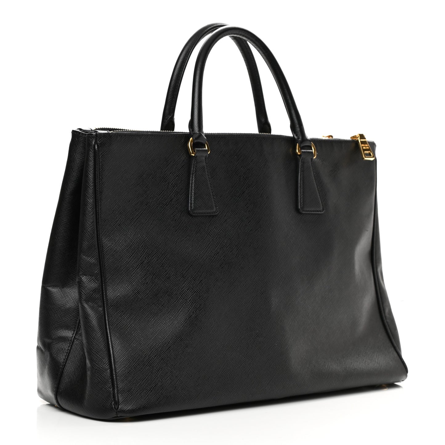 Saffiano Large Galleria Double Zip Tote Black
