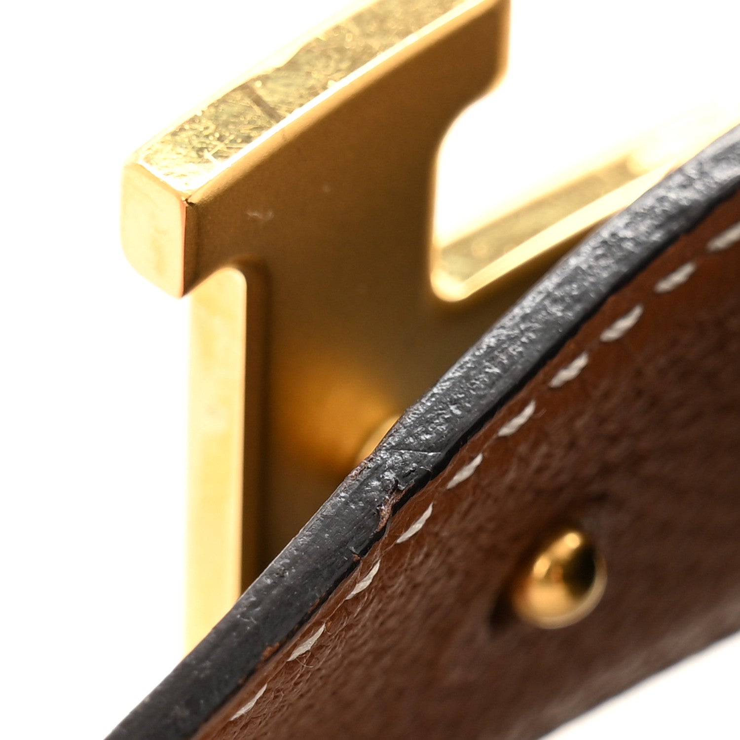 Hermes Box Togo 32mm H Belt 80 32 Black Gold 6 of 8