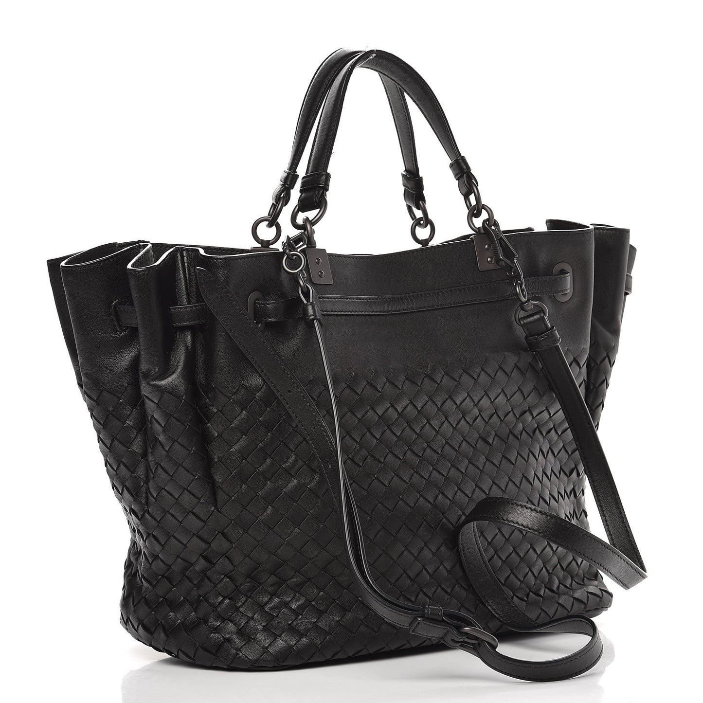 Nappa Intrecciato Bucket Bag Nero Black