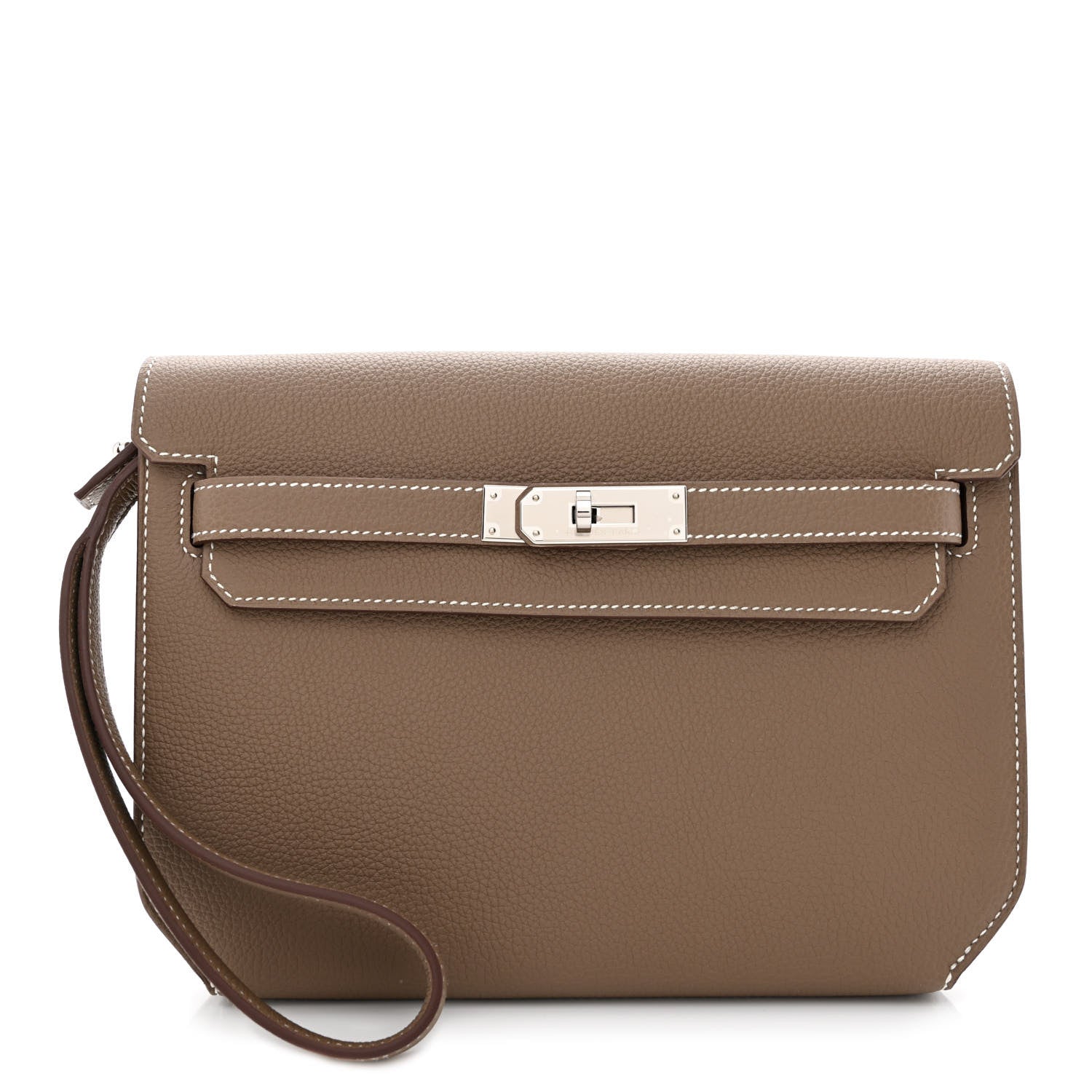 Hermes Togo Kelly Depeches 25 Pouch Etoupe 1 of 11