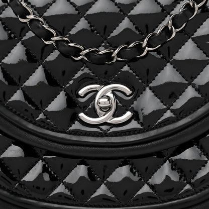 Chanel Lambskin Patent Classic Twist Crescent Flap Bag Black 8 of 11