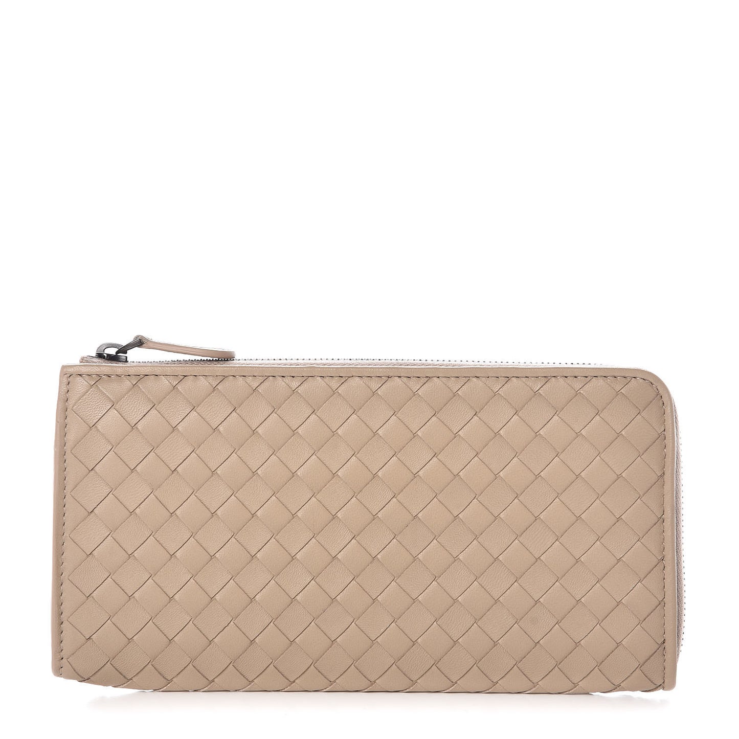 Nappa Intrecciato Zip Around Wallet Beige