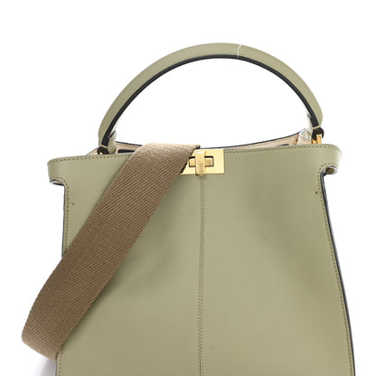 Fendi Vitello Seta Vitello Century Medium Peekaboo X-Lite Mandorlo Blueberry 8 of 13