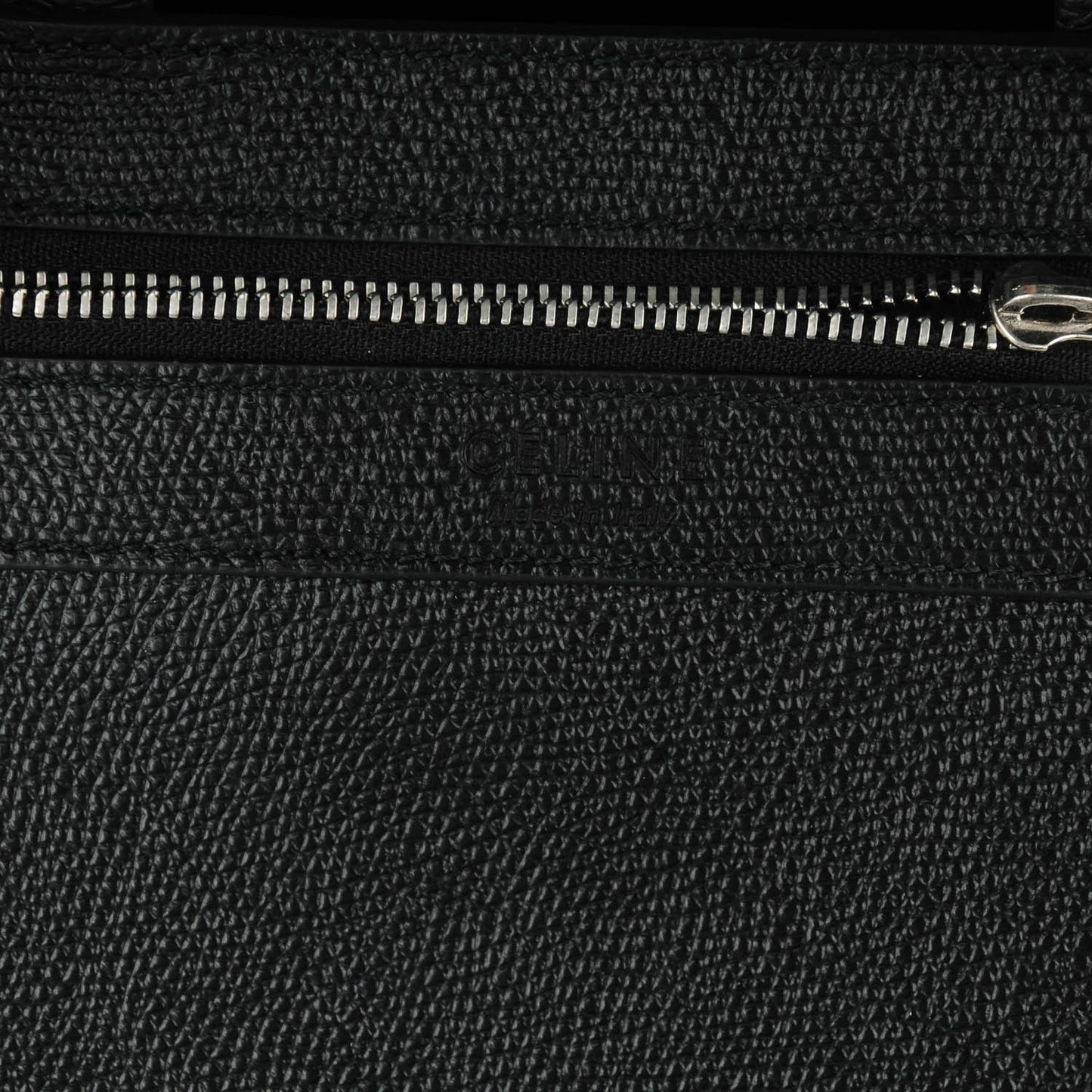 Grained Calfskin Small Vertical Cabas Black