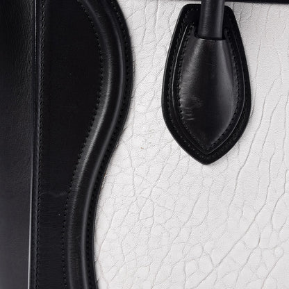 Celine Shrunken Lambskin Micro Bi-Color Luggage Black White 19 of 24