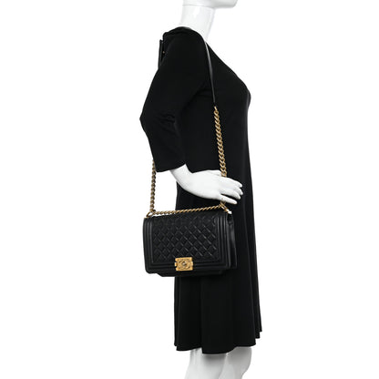 Chanel Lambskin Quilted Medium Boy Flap Black 2 of 12
