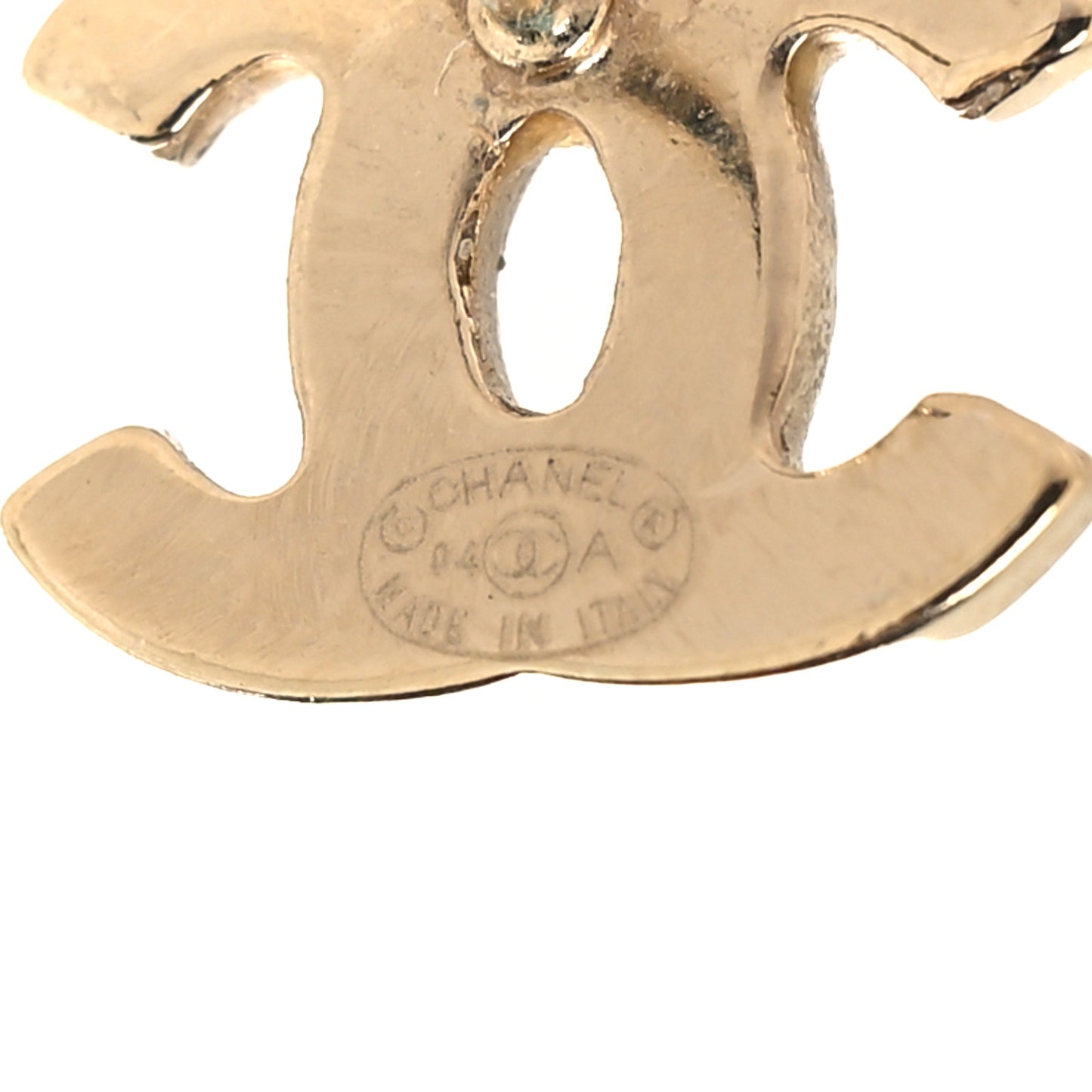 Metal Crystal CC Earrings Gold Multicolor