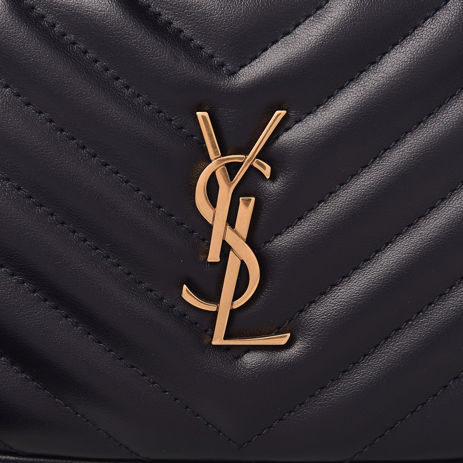 Saint Laurent Calfskin Matelasse Monogram Lou Belt Bag Navy 7 of 10