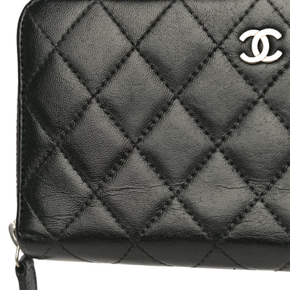 Chanel Lambskin Quilted Large Gusset Zip Around Wallet Black 13 of 14