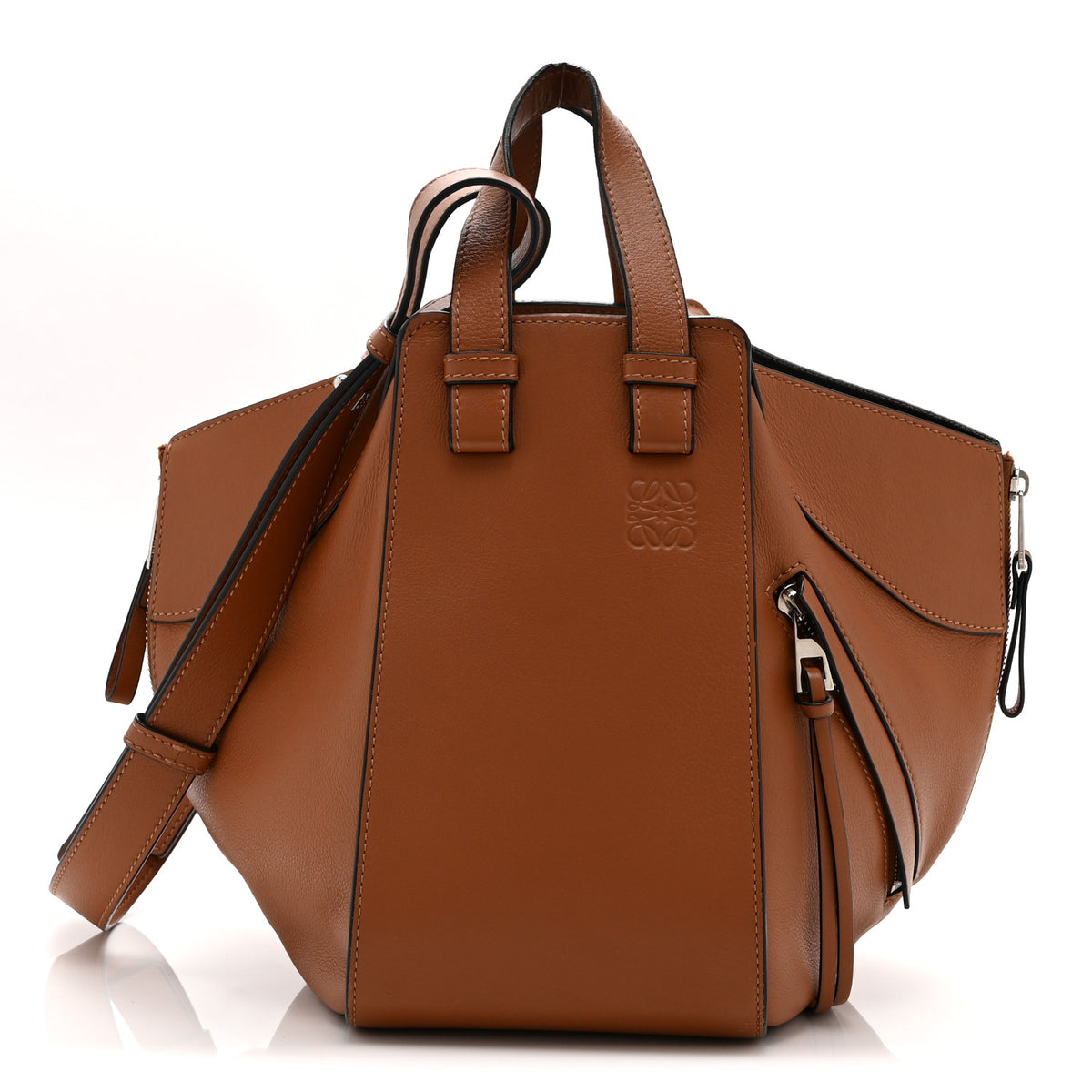 Calfskin Small Hammock Shoulder Bag Tan