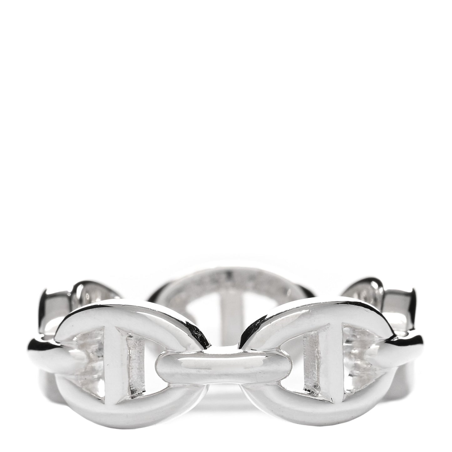 Sterling Silver PM Chaine d'Ancre Enchainee Band Ring 54 7