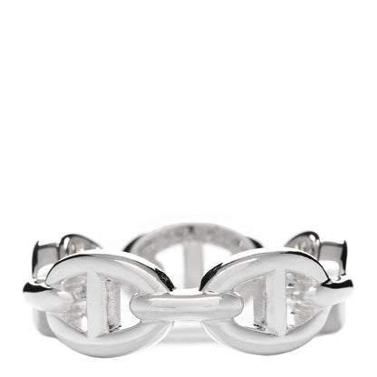 Hermes Sterling Silver PM Chaine d'Ancre Enchainee Band Ring 54 7 1 of 4