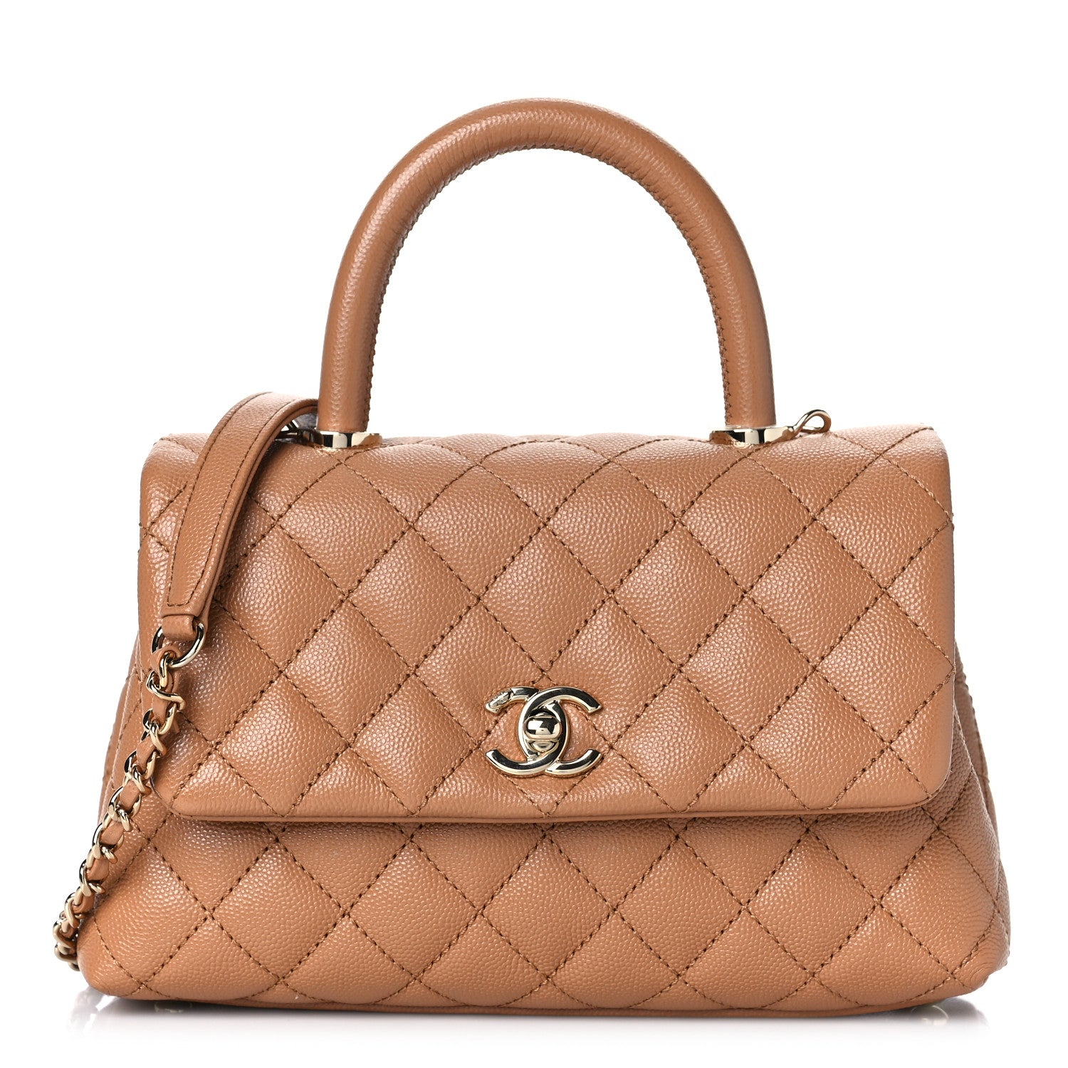 Chanel Caviar Quilted Mini Coco Handle Flap Brown 1 of 9