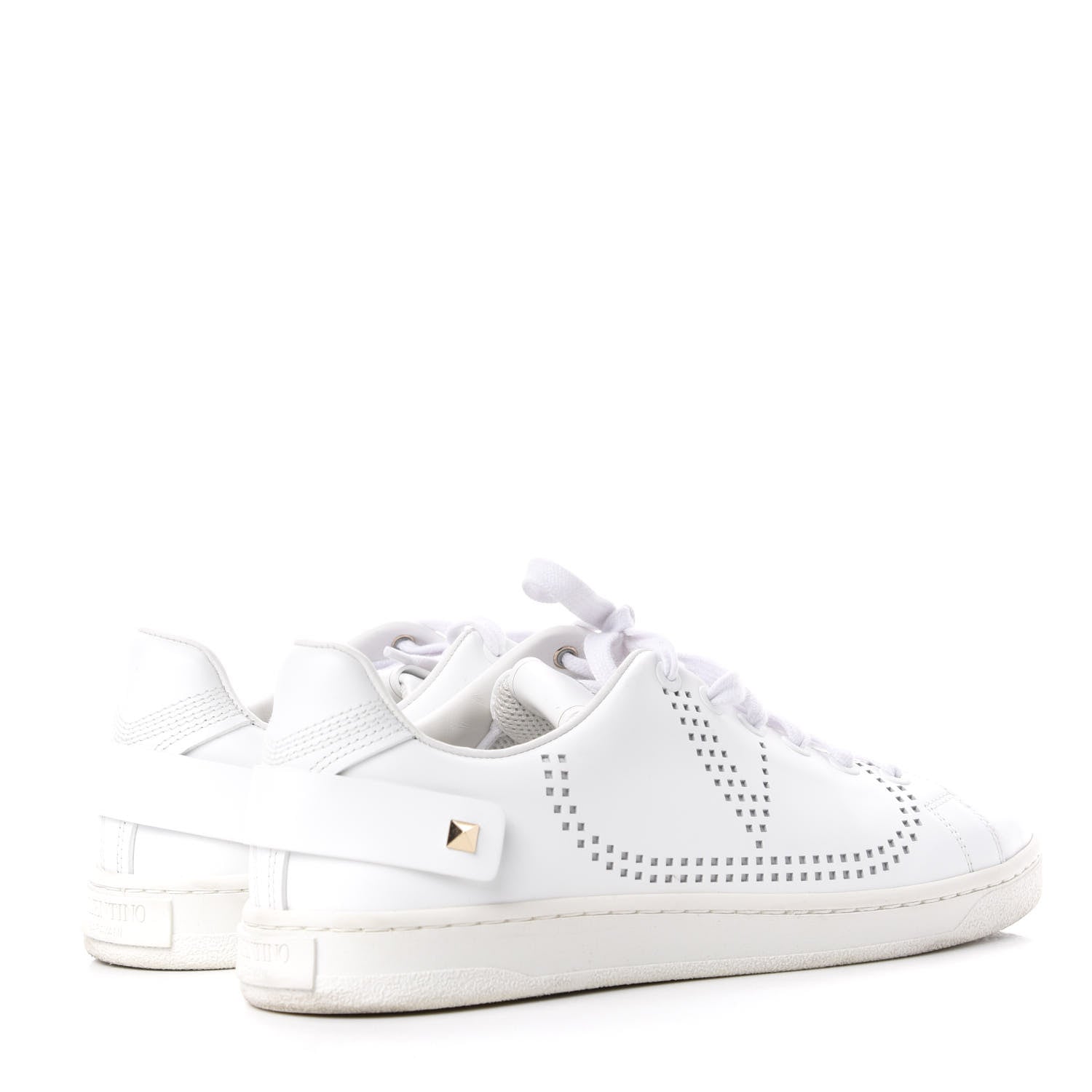 Valentino Garavani Calfskin Womens Backnet Sneakers 37.5 White 4 of 10