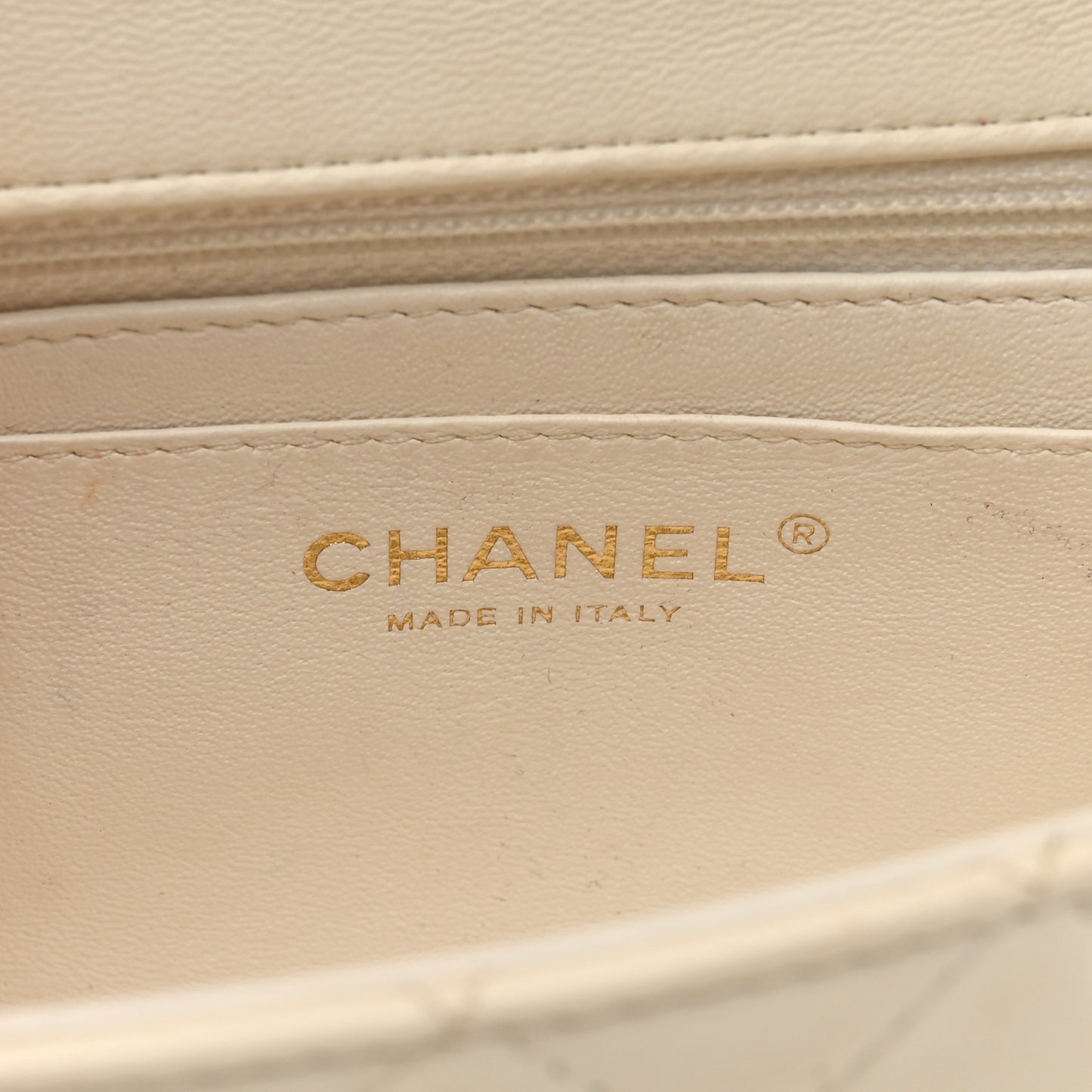 Lambskin Quilted Mini Rectangular Flap White