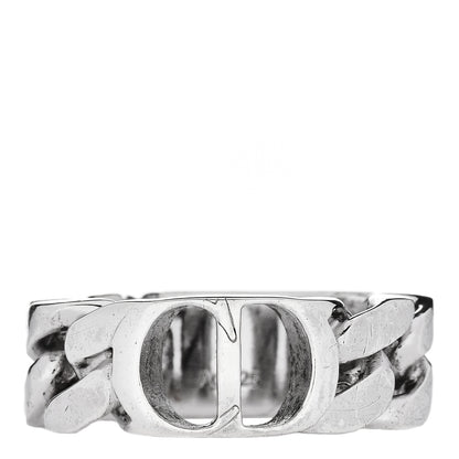 Christian Dior Sterling Silver CD Icon Chain Link Ring 60 9.25 1 of 4