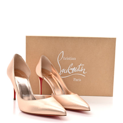Christian Louboutin Calfskin Laminato Satin Iriza 85 Pumps 37.5 Leche 20 of 20