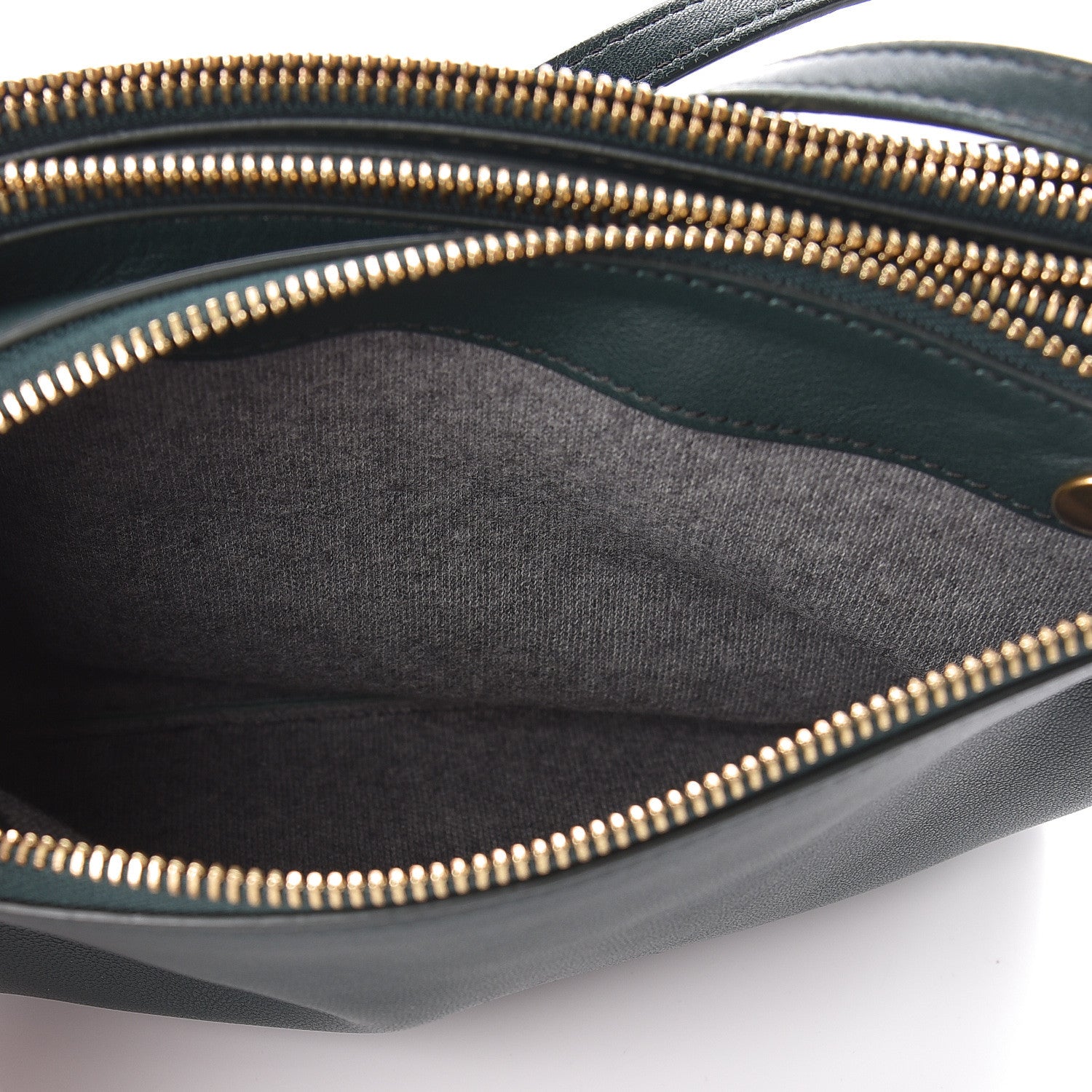 Celine Lambskin Small Trio Crossbody Bag Dark Green 5 of 11