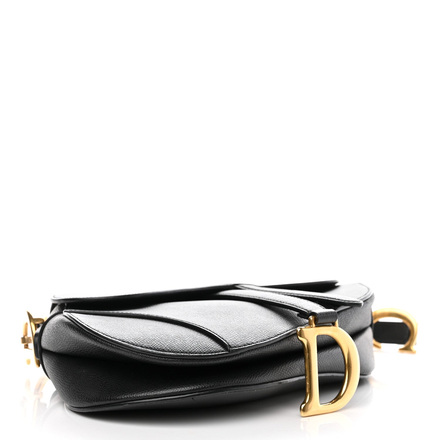 Christian Dior Grained Calfskin Saddle Bag Black 4 of 10