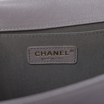 Chanel Caviar Quilted Medium Boy Flap Grey 8 of 10
