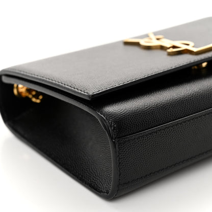 Saint Laurent Grain De Poudre Small Monogram Kate Satchel Black 8 of 10