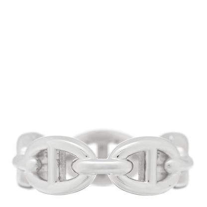 Hermes Sterling Silver PM Chaine d'Ancre Enchainee Band Ring 52 6 3 of 4