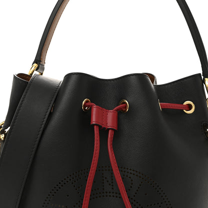 Fendi Vitello Grace F is Fendi Stamp Patch Perforated Small Mon Tresor Bucket Bag Black 8 of 12
