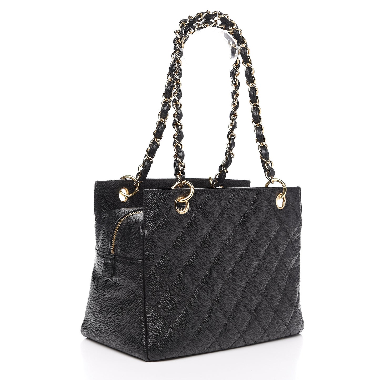 Caviar Quilted Petit Timeless Tote PTT Black