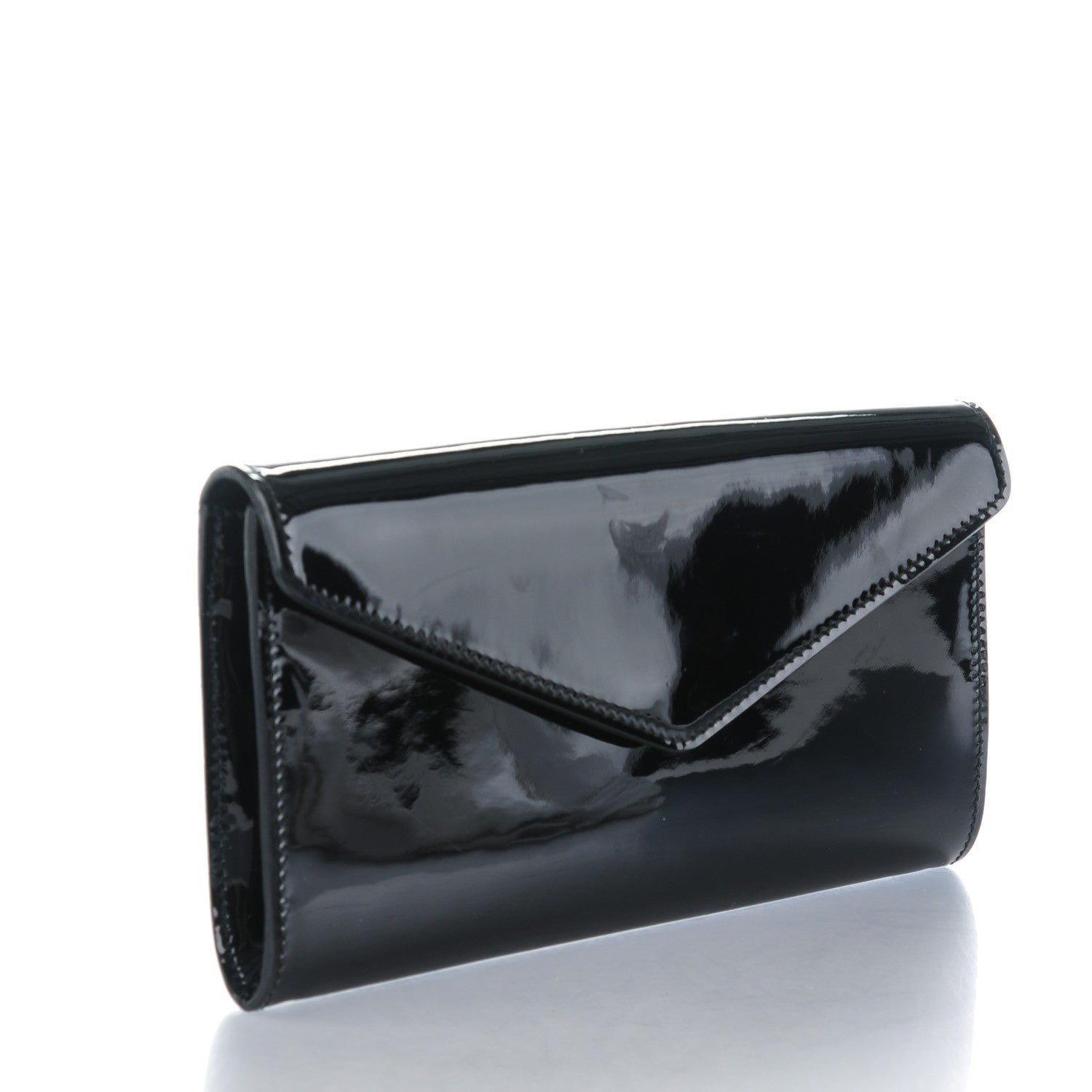 Saint Laurent Patent Y-Mail Clutch Black 3 of 8