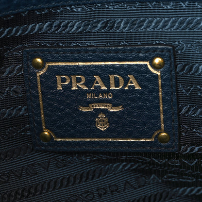 Prada Vitello Daino Top Handle Bag Baltico 6 of 9