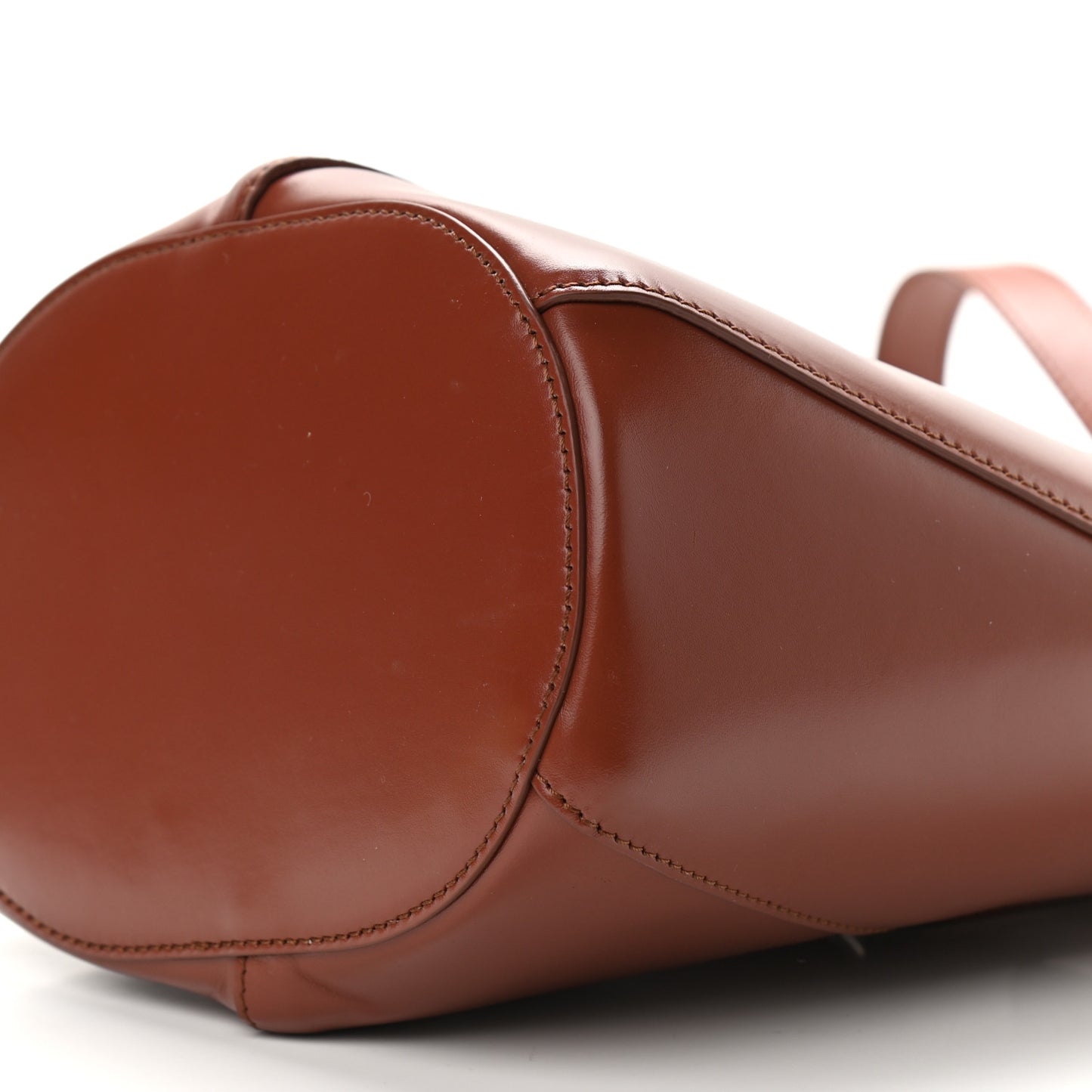 Smooth Grained Calfskin Small Tulip Bucket Bag Sepia Brown
